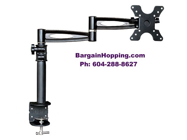 10" - 25" 3 Way Adjustable Tilting TV Monitor Desk Mount Bracket